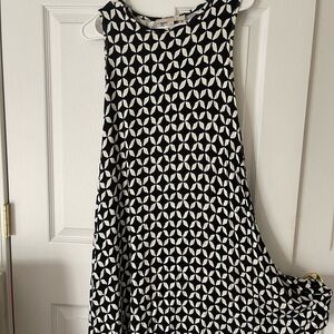 LOFT Black and White Geometric Dress